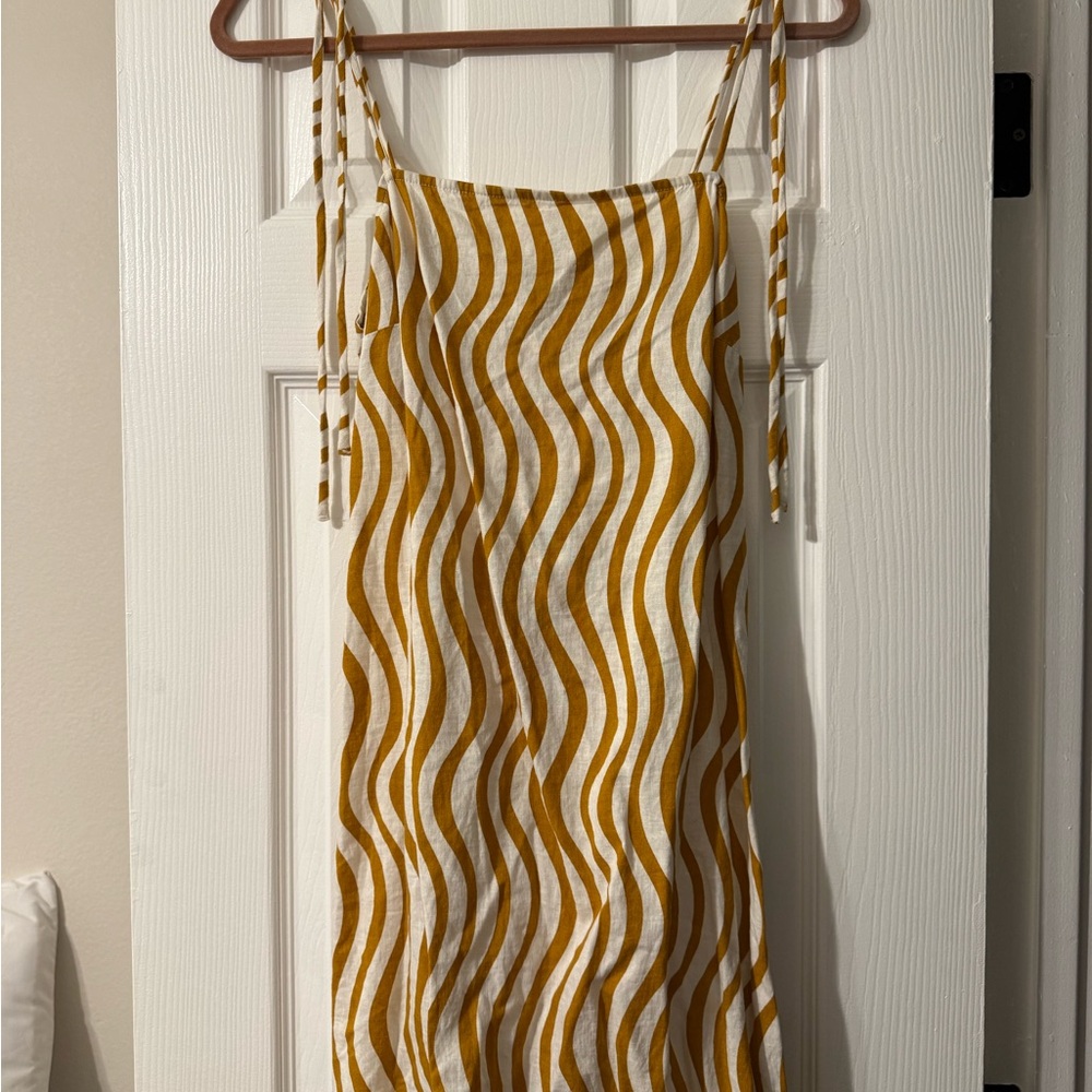 Striped Yellow and White Mini Dress